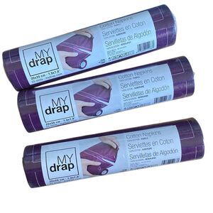 MY drap Cotton Napkins 25 Count x3 PURPLE Table Linens 20x20 cm NEW